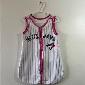 MLB TORONTO BLUE JAYS PINK BABY SLEEVELESS SLEEP BAG, PREUSED, 0-6M